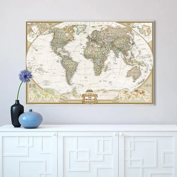 Pasaulio Žemėlapyje Sienos Meno Home Didelis Pasaulio Žemėlapis Plakatas Naftos Tapyba ant Drobės už Kambarį Biuro Miegamojo Puošimas be Rėmelio
