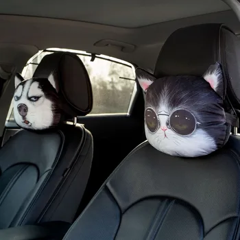 NAUJAS Cool Puikus 3D Atspausdintas Gyvūnų Veido Automobilių Pagalvėlės Užvalkalas Kaklo Poilsio Auto Saugos Pagalvėlės Prekių universaliųjų automobilių pagalvė