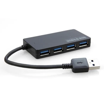 USB 3.0 Hub 4 Port Didelės Spartos Plonas, Kompaktiškas Plėtra Splitter