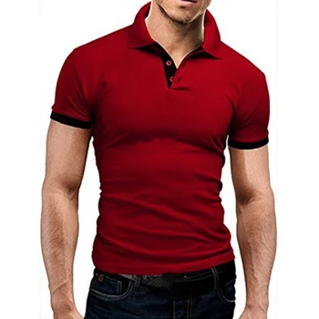 Shirt Mens 2020 Naujas Vasaros trumpomis Rankovėmis savo Ruožtu-virš Apykaklės Slim Viršūnes Atsitiktinis Kvėpuojantis vientisos Spalvos, Verslo Marškinėliai fitneso