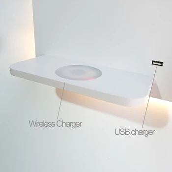 ZEROUNO LED Miegamojo Lempa Skaitymo Lemputė USB įkroviklis Sienos Sconce Lovos, LED Apšvietimas, telefonas, Belaidis Kroviklis funkcinės Sieniniai Šviestuvai