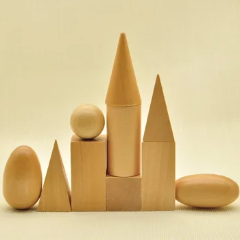 Montessori Medžiagų 10vnt/Daug Vaikų Švietimo Aritmetinis Žaislai, Mediniai Geometrinių Formų Trinkelių Rinkinys, Matematikos Žaislai