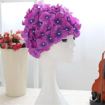 Nemokamai Dydžio 3D Romantiškas Gėlių Spalvinga Gėlių Plaukimo Kepuraites Gėlių Maudymosi Bžūp Apsaugoti Ausis, Plaukus, Moterys Suaugusiųjų Plaukti Baseinas Bžūp
