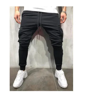 2019 Naujų karšto stiliaus hip-hop mažų kojų asmenybės kratinys odos vyriški pririšti treniruotės Vyrų kelnės