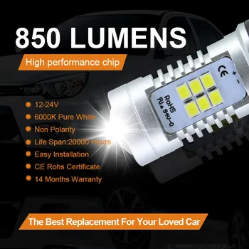 Apmatauto 2x Jokių Klaidų 6000K Balta 42W P13W 21-SMS, LED Lemputes, DRL Už 2008-12 B8 Audi, modelis A4 arba S4 su halogeninėmis žibintų gaubtai