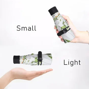 Šviežių Augalų Aišku, Skėtis, Lietus Moterų Ultralight Mini Pocket Merginos Skėčiai Vaikams UV Skėtis nuo Saulės Apsaugoti Automatinis Skėtis