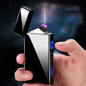 Dual LANKO Elektros Lengvesni USB Įkraunama Plazmos Cigarečių Degiklio Rūkyti Vėjo Flameless Lengvesni