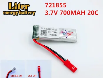 3.7 V 700 mah Nuotolinio valdymo plokštuma, 3.7 V, 700 mah ličio baterija DĻSV plug UC 721855