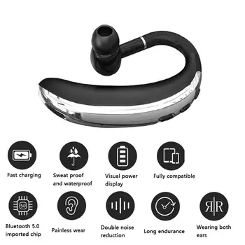 Bluetooth 5.0 Ausinės Vienos Ausies Ausinės 180 Laipsnių Kampu Besisukantis Reguliuojamas Ausinių Triukšmo Mažinimo Stereo Ausinės