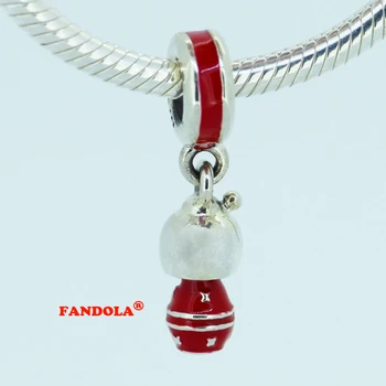 Tinka Pandora Pakabukai Apyrankės Japonijos Lėlės Rutuliukų su Raudonu Emaliu padengtas 925 Sterlingas Sidabro Papuošalai Nemokamas Pristatymas