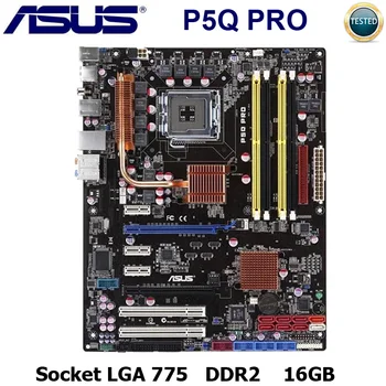 Asus P5Q PRO Motherbaord DDR2 Intel P45 Core2 Extreme LGA 775 DDR2 P45 Originalus Stalinis P5Q Pro Mainboard