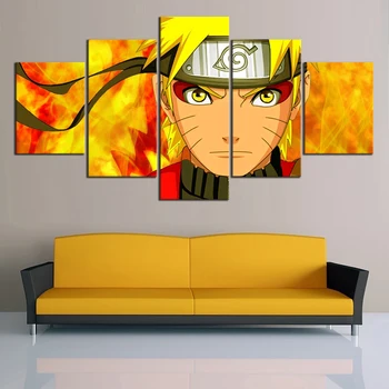 Drobė Paveikslų, Namų Puošybai Sienos Meno Kūrinius, 5 Kolegijos Anime Naruto Sage Mode Spausdinti Modulinės Modernus Plakatas, Vaikų Kambarys Rėmelį