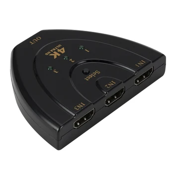 Grwibeou HDMI Splitter 4K*2K 3 Uostus, Mini Jungiklis Konverteris 1.4 b 1080P DVD HDTV Xbox PS3, PS4 3 in 1 out Port Hub HDMI Jungiklis