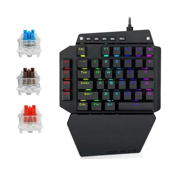 K700 Viena ranka Mechaninė Žaidimų Klaviatūra RGB LED Backlight Outemu Pereiti Visą Klavišą Makro Apibrėžia 44 klavišai LOL/Wow/ dota2