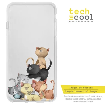 FunnyTech®Silikono Atveju Iphone XR l katės skaidri akvarelė