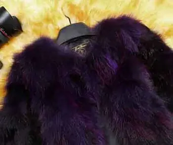 Natūralus Nekilnojamojo Fox Fur Coat Originali multi spalvos Lapės Kailiniai Ilgi Paltai Nekilnojamojo Lapės Kailio Striukė KFP692