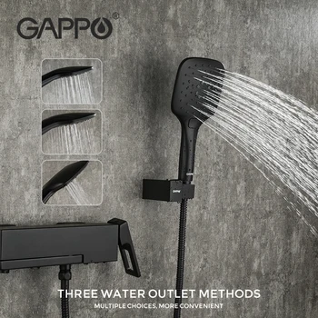 GAPPO Vonia, Maišytuvas, lietaus dušo juodos spalvos maišytuvas Voniai Maišytuvas bakstelėkite sienos, vonios dušo maišytuvas, vandens maišytuvas bakstelėkite G3217-6