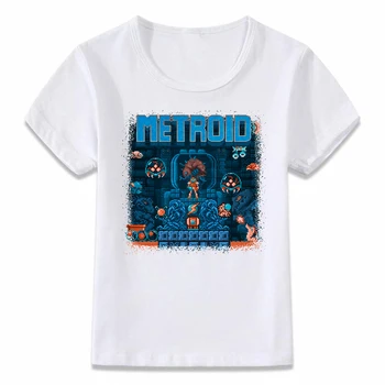 Vaikiški Drabužiai Marškinėliai Metroid Samus Retro Žaidimų Žaidėjus Vaikų marškinėliai Berniukams ir Mergaitėms Bamblys Marškinėliai Tee