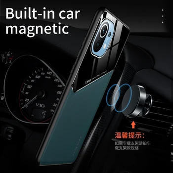 Už Xiaomi Mi 11 Atveju PU Odos Blizgus, Minkštas Rėmo Dangtis atsparus smūgiams Telefoną Atveju Xiomi Xiaomi Mi 11 Mi11 Fundas
