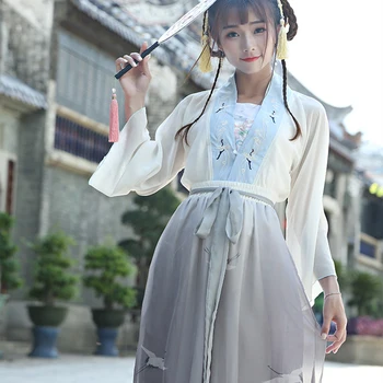Hanfu apranga moterims kinijos kostiumas šifono hanfu suknelė senovės kinų kostiumas