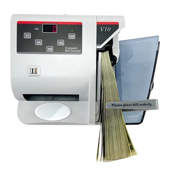 V10 Nešiojamų patogu Pinigų Skaičiavimo Mašina Netikrą Bankenotes Aptikimo Pinigų skaitiklis pinigų skaitiklis USD/EUR/GBP/RUB pastaba