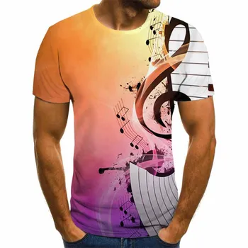 2020 metų vasaros muzikos ir dailės priemonės, 3D atspausdintas mada, t-marškinėliai, unisex hip-hop stiliaus marškinėliai street atsitiktinis vasaros