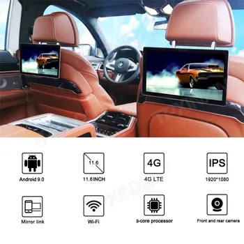 Pogalvių Monitorius Android 9.0 Automobilio Stereo Video Grotuvas 11.6 colių Ekranas Jutiklinis Ekranas 