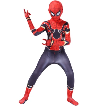 Geležis Spider Berniukas Toli Nuo Namų Kostiumas Km Morales Cosplay Zentai Tiktų Vaikams Žmogus Voras Kostiumas Helovinas Dropshiping C39A66