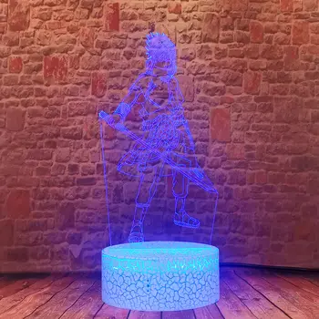 Cool 3D Iliuzija LED Lentelė naktinė lempa Spalvingų šviesų Modelis Naruto Uchiha Sasuke Anime veiksmo ir žaislas duomenys