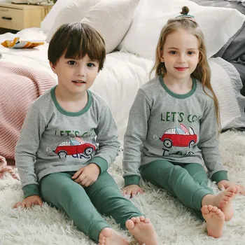 Žiemą Vaikai Pižama Mergaitėms Berniukai Sleepwear naktiniai drabužiai Kūdikiams, Kūdikių Drabužiai Gyvūnų Animacinių filmų Pajama Komplektai Medvilnės Vaikų Pižamos
