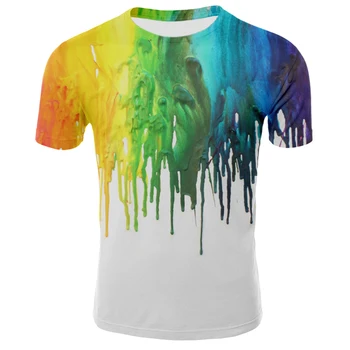 3D spausdinimo vyrų ir moterų 3D T-shirt alaus / akinantys spalvų / nereguliarus 3D T-shirt 2020 nauja, T-shirt laisvalaikio stilius