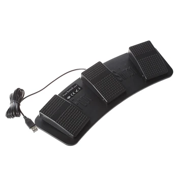 FS3-P Triple USB kojinis Jungiklis Pedalų Kontrolės Klaviatūra, Pelė, PC Žaidimas Plastiko