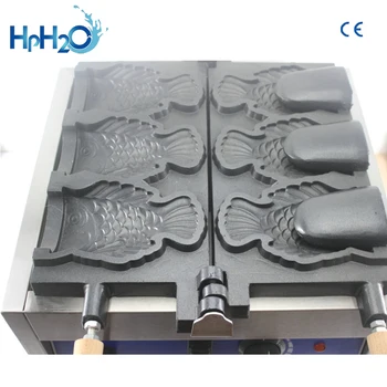 Komercinės 3 vnt. elektros burna ledų taiyaki mašina žuvies formos pliurpalas cone maker mašina