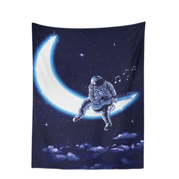 Romanas Hipių Astronautas Gobelenas Kopėčių Poilsio Mėnulis, Žvaigždės Meteoras Juodoji Skylė Miegamasis Apdaila Sienos Kabo Poliesteris Antklodė A