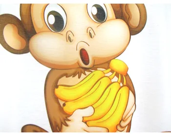 Naujovė bananų Beždžionė išspausdintas viršų tees moterų trumpomis rankovėmis O-kaklo t-shirt 2016 m. vasaros mados tees nemokamas pristatymas