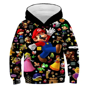 Naujas Atvykimo Sonic ir Mario Spausdinti Vaikai Rudenį Hoodies Bamblys Berniukų, Mergaičių Megztiniai Vaikams, Outwear ilgomis Rankovėmis Streetwear Viršų