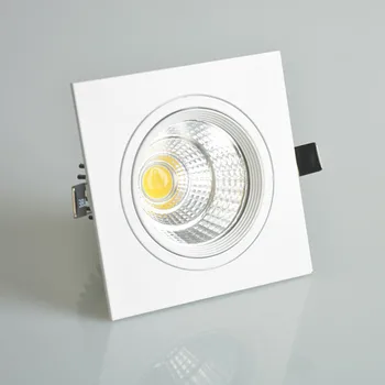 Įleidžiamas Kvadratinis Pritemdomi LED Šviestuvai 7W9W12W COB LED Lubų šviestuvas AC85-265V Šiltai/Šaltai Balta LED Apšvietimas Patalpų Apšvietimas