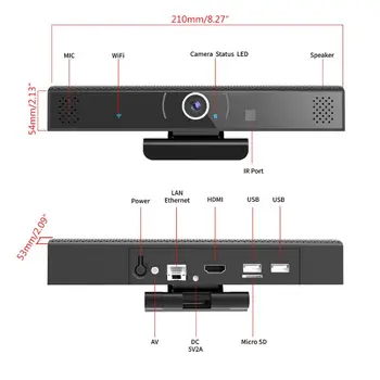 1PC 3in1 1080P Kamera H D Web Kamera, integruotas Garsiakalbis ir Mikrofonas, USB jungtis, skirta Vaizdo konferencijų Įrašymo Transliacijos