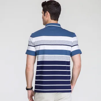 2020 metų vasaros nauji aukštos kokybės patogūs medvilniniai siuvinėjimo vyriški trumpomis rankovėmis Polo marškinėliai verslo atsitiktinis striped Polo marškinėliai