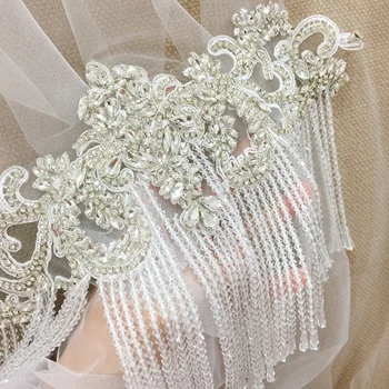 Handbeaded Haute Couture Kristalų Aplikacijos su Kutas ir vestuvių capelet, Coverup , kalnų krištolas pečių apsiaustą, vestuviniai papuošalai