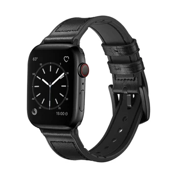 Hibridinis Sportinis diržu, Apple Watch 6 juostos 42mm 38mm iwatch 5 4 3 2 SE 44mm 40mm derliaus natūralios Odos Sweatproof apyrankė