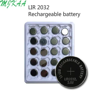 20x Įkraunama Ličio-jonų Baterijos 3V LIR2032 Mygtuką Moneta Ląstelių Baterija Nauja Naudojamos Pakartotinai 500 Kartų Pakeisti