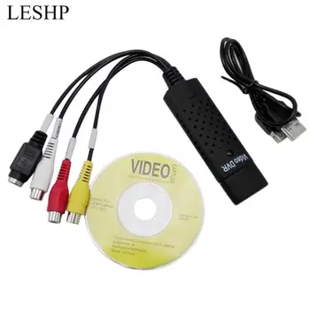 USB 2.0 Video Capture Card Konverteris PC Adapteris TV Garso DVD, DVR VHS Aukštos Kokybės Juoda