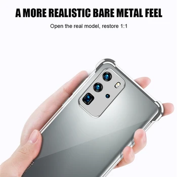 Skaidri Danga Minkštos TPU Telefoną Atveju Huawei Mate 20 30 pro 30 P40 Pro Ultra Plonas Aišku, Silikoninis Galinio Dangtelio