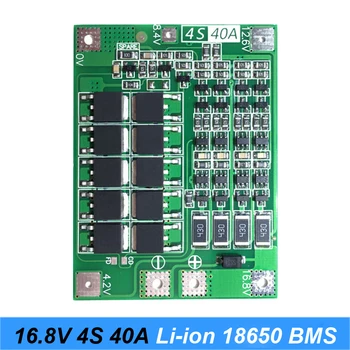 4S 40A 18650 Li-ion Ličio Baterijos Kroviklis PCB BMS Apsaugos Valdybai Balansas Atsuktuvas 14.8 V 16.8 V Lipo Ląstelių Modulis