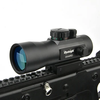 3X44RD Green Red Dot Akyse taikymo Sritis Taktinis 11/20mm Geležinkelių Riflescope Tinka Picatinny Mount Medžioklės Taikymo sritis