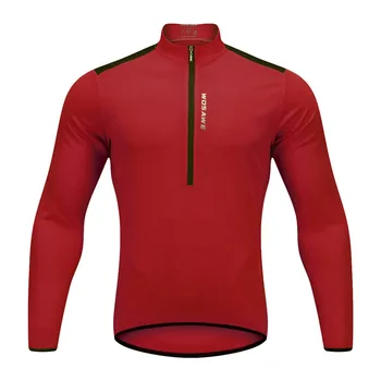 Ilgomis rankovėmis sporto jersey pusė zip kvėpuojantis mtb dviratį marškinėliai vyrams, moterims, raudona juoda žalia mėlyna žvejybos važiavimo dviračiu jojimo jersey