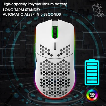 Nauja bevielė pelė RGB apšvietimas, built-in baterijos bičių skylę pelė tinka nešiojamas PC gamer