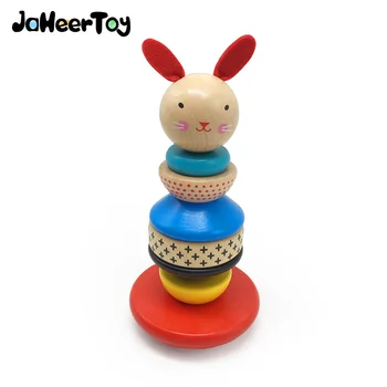 JaheerToy Mediniai Žaislai Vaikams Mielas Triušis Superposition Lizdinė Žaislas Spalva Klasifikacija Montessori Ugdymo