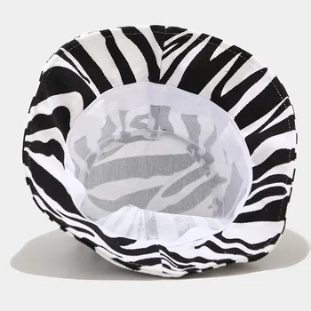 2020 Zebra Stripes Kibirą Skrybėlę Vasarą, Moteris, Vyras Medvilnės Dangtelis Merginos Lauko Mados Paplūdimio Bob Saulė Vyras Panamos Skrybėlė
